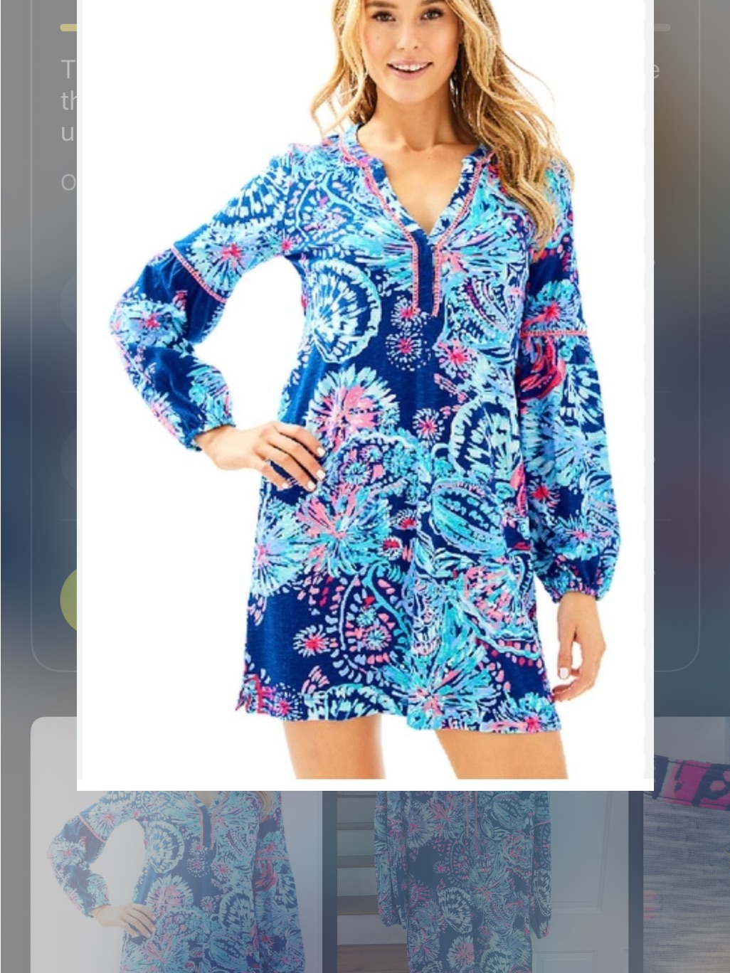 Lilly Pulitzer Joy Tunic Dress Deep Indigo Gypsea Girl Pink Tassels Size Medium